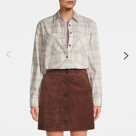 Beige/taupe button up flannel shirt 100% cotton - Picture 4 of 9